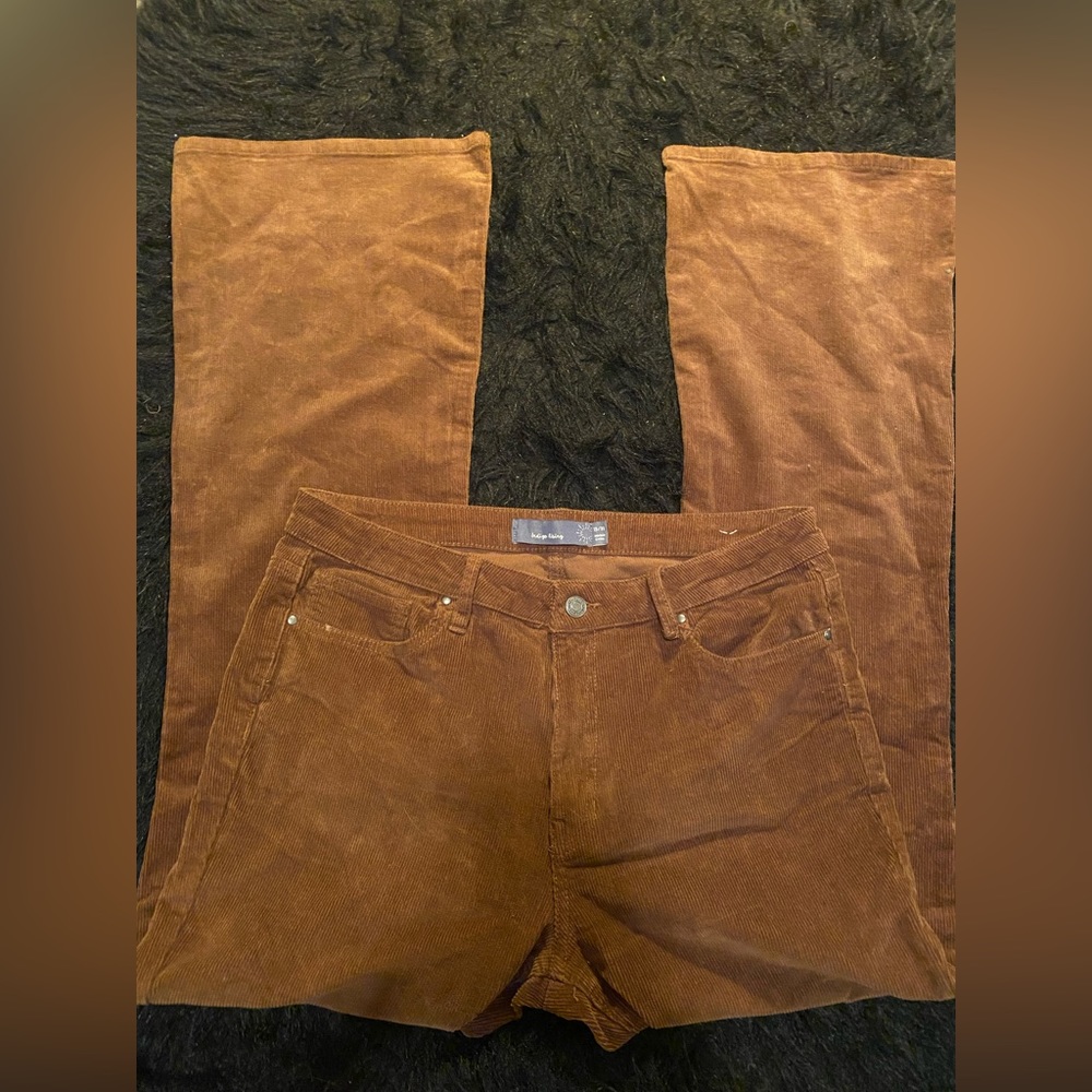 Brown corduroy flare pants